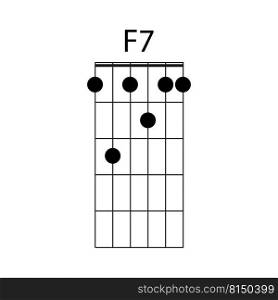 F7 guitar chord icon vector illustration design