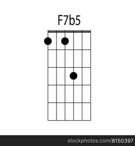 f7b5 guitar chord icon vector illustration design