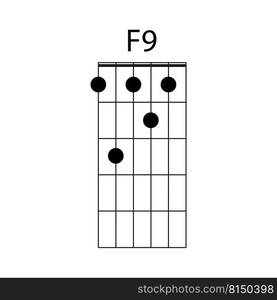 F9 guitar chord icon vector illustration design