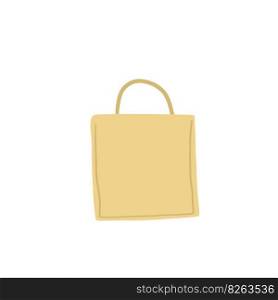 Fabric bag. Cloth eco shopper. Flat cartoon illustration. Fabric bag. Cloth eco shopper