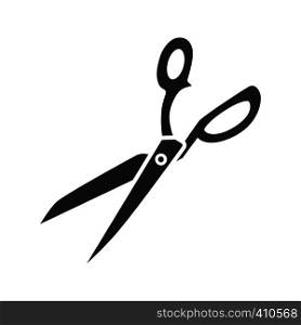 Fabric scissors glyph icon. Shears. Silhouette symbol. Negative space. Vector isolated illustration. Fabric scissors glyph icon