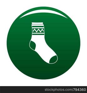 Fabric sock icon. Simple illustration of fabric sock vector icon for any design green. Fabric sock icon vector green