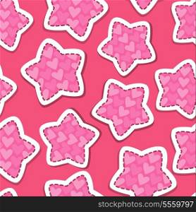 Fabric texture with stars in pink colors - seamless patterns for girls