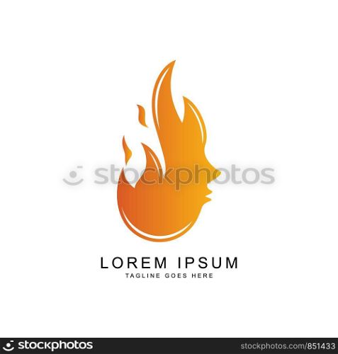 face and fire logo template