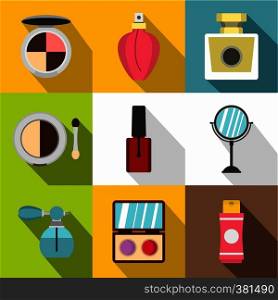 Face care icons set. Flat illustration of 9 face care vector icons for web. Face care icons set, flat style