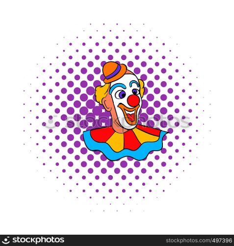 Face clown comics icon isolated on a white background. Face clown comics icon
