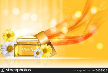 Face Cream Bottle Tube Design Cosmetics Product Template for Ads or Magazine Background. Shower Cream. 3D Realistic Vector Iillustration. EPS10. Face Cream Bottle Tube Design Cosmetics Product Template for A
