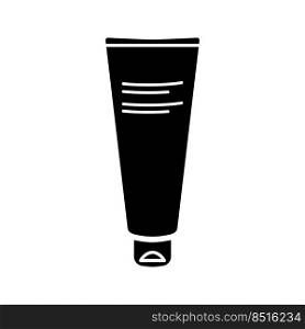 Face cream in tube icon silhouette. Cosmetics elite cosmetics. Logo or emblem