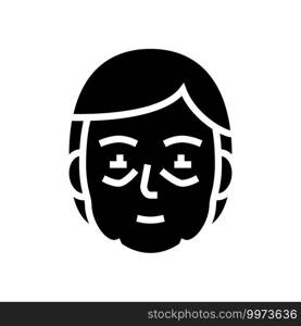 face edema health problem glyph icon vector. face edema health problem sign. isolated contour symbol black illustration. face edema health problem glyph icon vector illustration