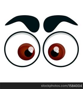 Face eyes icon. Cartoon of face eyes vector icon for web design isolated on white background. Face eyes icon, cartoon style
