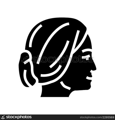 face female glyph icon vector. face female sign. isolated contour symbol black illustration. face female glyph icon vector illustration
