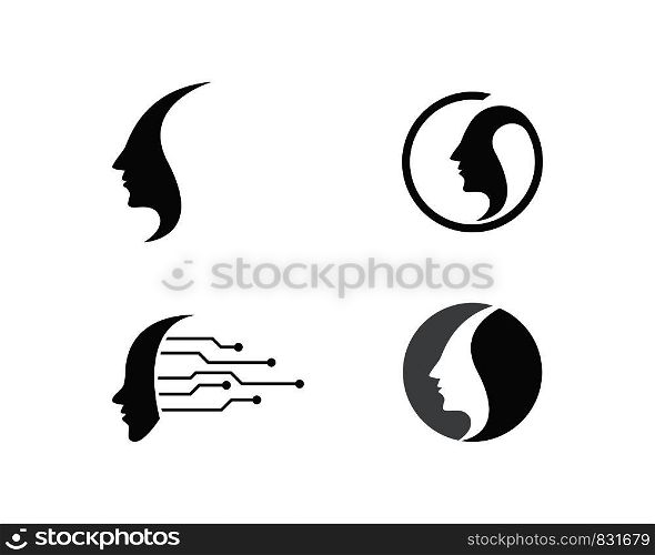 Face ilustration logo vector template