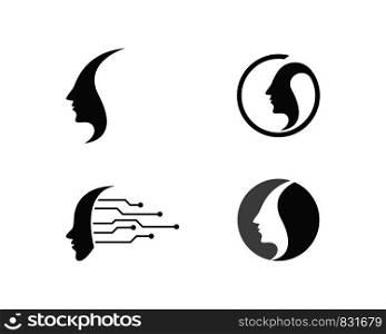 Face ilustration logo vector template