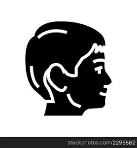 face kid male glyph icon vector. face kid male sign. isolated contour symbol black illustration. face kid male glyph icon vector illustration