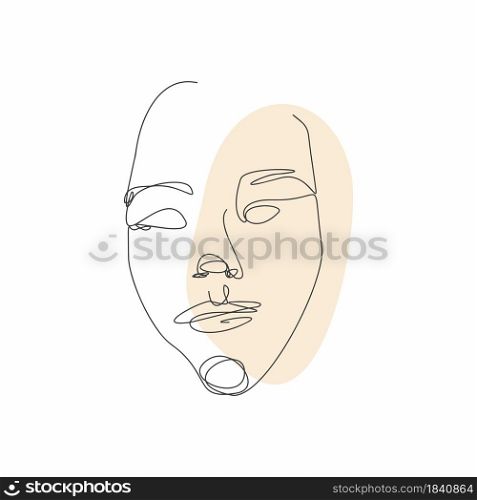 Face line art. Face painting. Vector sketch with face. Vector Illustration. Contemporary portrait. Face line art. Face painting. Vector sketch with face. Vector Illustration.