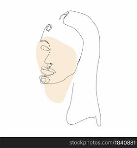 Face line art. Face painting. Vector sketch with face. Vector Illustration. Contemporary portrait. Face line art. Face painting. Vector sketch with face. Vector Illustration.