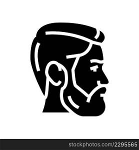 face male glyph icon vector. face male sign. isolated contour symbol black illustration. face male glyph icon vector illustration