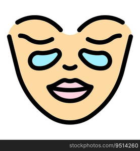 Face mask icon outline vector. Eye patch. Beauty gel color flat. Face mask icon vector flat