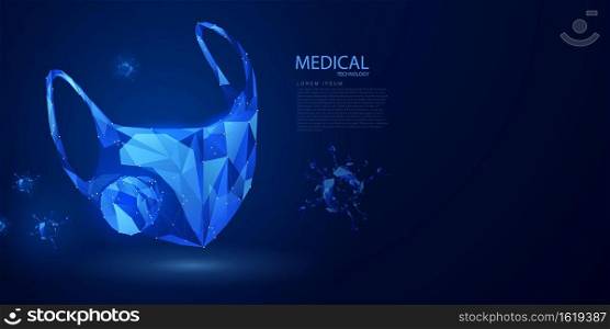 Face mask Medical treatment in innovation concept abstract  technology communication concept vector background. Coronavirus or Corona virus concept. covid-19