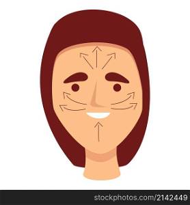 Face massage direction icon cartoon vector. Facial skin. Woman oil. Face massage direction icon cartoon vector. Facial skin