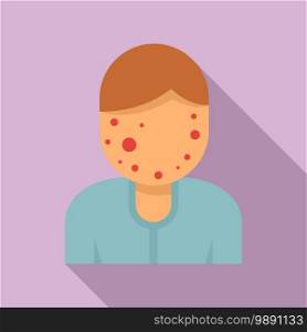 Face measles icon. Flat illustration of face measles vector icon for web design. Face measles icon, flat style