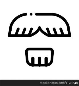 Face Mustache Chin Hair Icon Vector. Outline Face Mustache Chin Hair Sign. Isolated Contour Symbol Illustration. Face Mustache Chin Hair Icon Outline Illustration