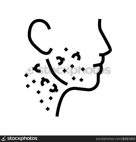 face neck ingrown hair line icon vector. face neck ingrown hair sign. isolated contour symbol black illustration. face neck ingrown hair line icon vector illustration