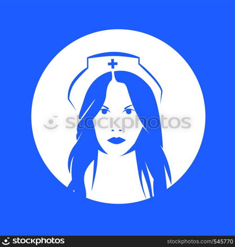 Face nurce icon image, vector duotone illustration on blue background.. Face nurce icon image, vector illustration desig