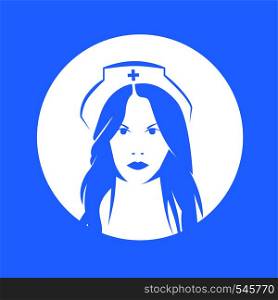 Face nurce icon image, vector duotone illustration on blue background.. Face nurce icon image, vector illustration desig
