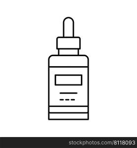 face oil bottle line icon vector. face oil bottle sign. isolated contour symbol black illustration. face oil bottle line icon vector illustration