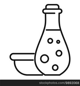 Face oil potion icon. Outline face oil potion vector icon for web design isolated on white background. Face oil potion icon, outline style