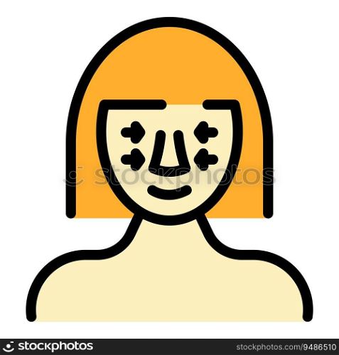Face operation icon outline vector. Open anatomy. Nose surgery color flat. Face operation icon vector flat