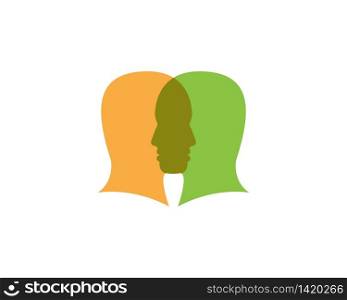 Face people silhouette vector illustration