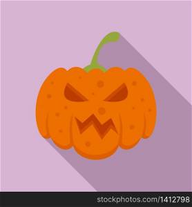Face pumpkin icon. Flat illustration of face pumpkin vector icon for web design. Face pumpkin icon, flat style