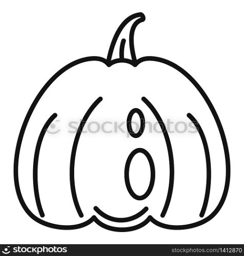 Face pumpkin icon. Outline face pumpkin vector icon for web design isolated on white background. Face pumpkin icon, outline style
