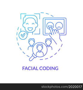 Face recognition concept icon. Customer emotional response detection. Facial analysis. Artificial intelligence technology abstract idea thin line illustration. Vector isolated outline color drawing. Face recognition concept icon