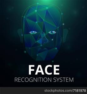 Face recognition system concept banner. Cartoon illustration of face recognition system vector concept banner for web design. Face recognition system concept banner, cartoon style