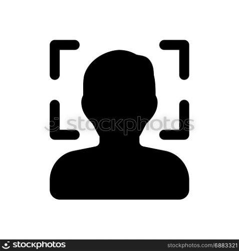 face scanner, icon on isolated background