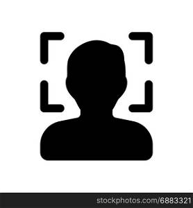 face scanner, icon on isolated background
