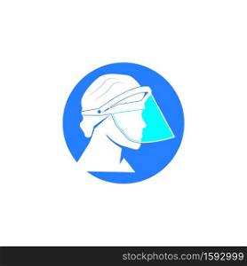 Face shield protection logo template