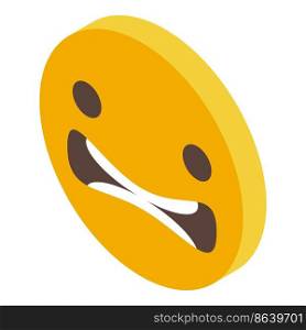 Face smile icon isometric vector. Happy emoji. Sticker character. Face smile icon isometric vector. Happy emoji