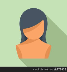 Face wig icon flat vector. Haircut style. Fashion beauty. Face wig icon flat vector. Haircut style