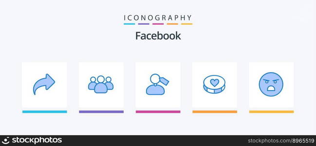 Facebook Blue 5 Icon Pack Including emotion. loves. tag. love. favorite. Creative Icons Design