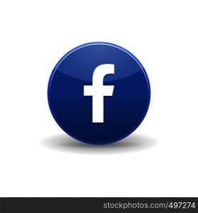 Facebook icon in simple style on a white background. Facebook icon, simple style