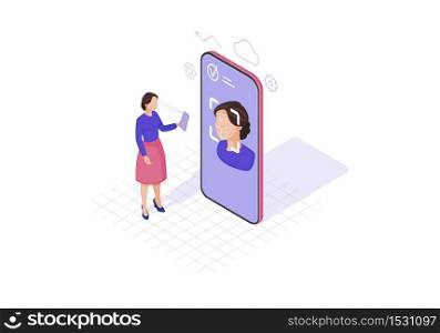 Faceprint analysis isometric color vector illustration. Biometric identification. Facial recognition software infographic. Face ID scan 3d concept. Webpage, mobile app design. Faceprint analysis isometric color vector illustration