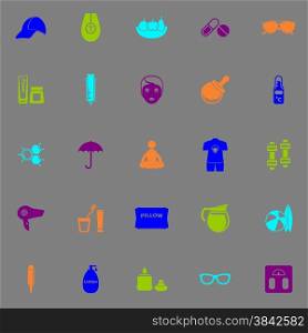 Facial and body treatment fluorescent color icons, stock vector