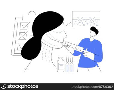 Facial contouring abstract concept vector illustration. Facial sculpting, aesthetic cosmetic procedure, medical face contouring, slimming correction machine, plastic surgery abstract metaphor.. Facial contouring abstract concept vector illustration.