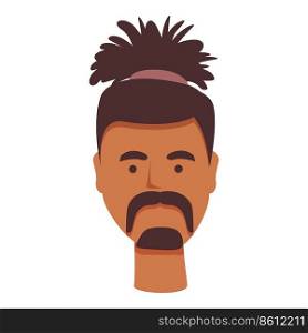 Facial hairstyle icon cartoon vector. African hair. Afro avatar. Facial hairstyle icon cartoon vector. African hair