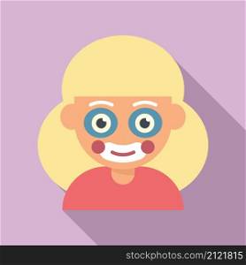 Facial kid clown icon flat vector. Child mask. Face makeup. Facial kid clown icon flat vector. Child mask