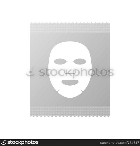 Facial Mask Cosmetics Packaging. Facial mask flat icon. Medicine, cosmetology and health care. Vector stock illustration.